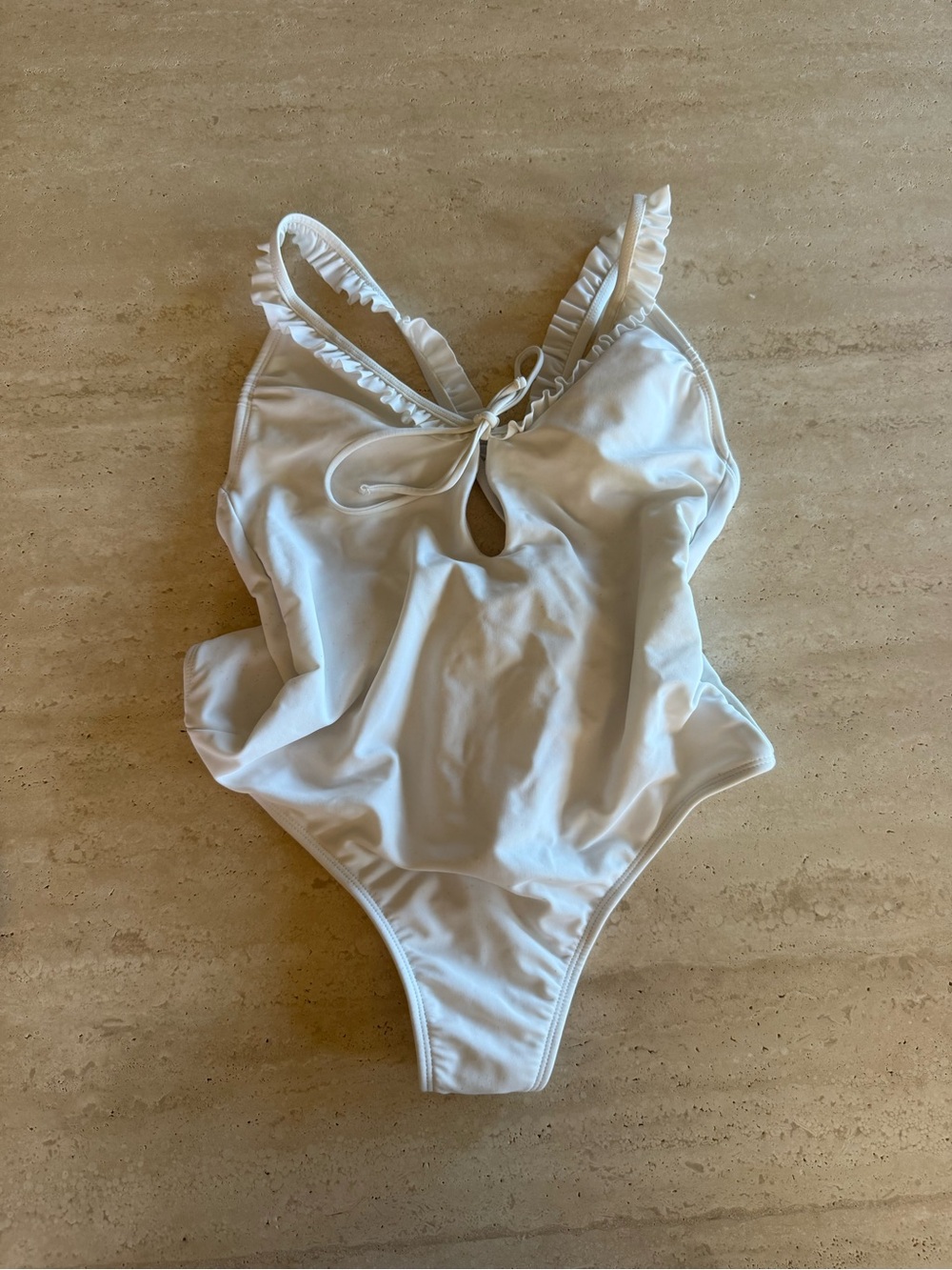 Target white ruffle one piece swimsuit size medium